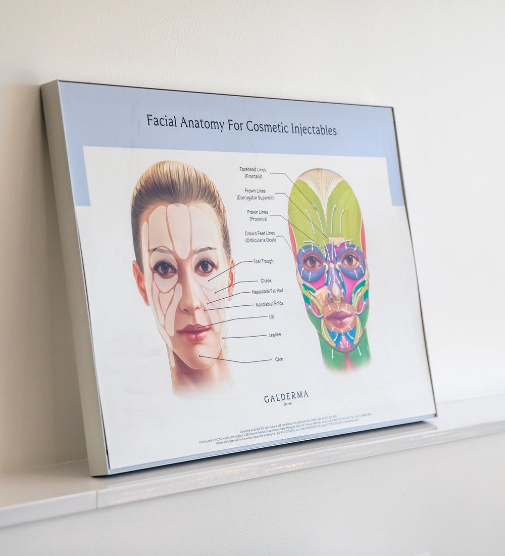 Facial analysis chart used in assessment at Bonnie Lass Beauty