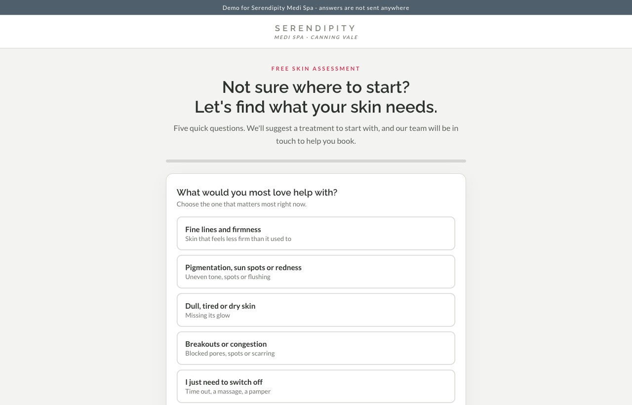 Serendipity skin assessment demo
